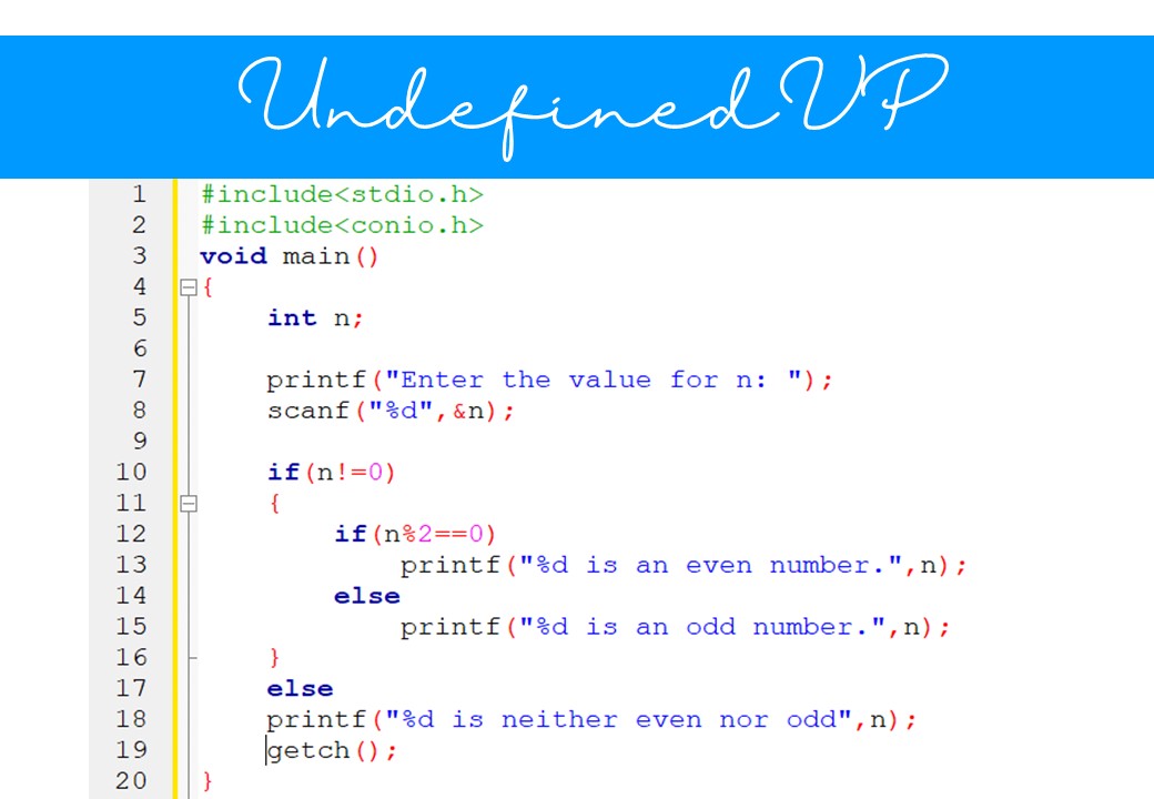 C Program to find Even and Odd numbers